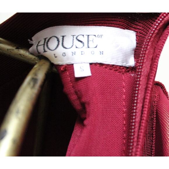 House of CB Bandage Red Maiko Long Sleeve Midi Dress Size Small - Picture 5 of 5